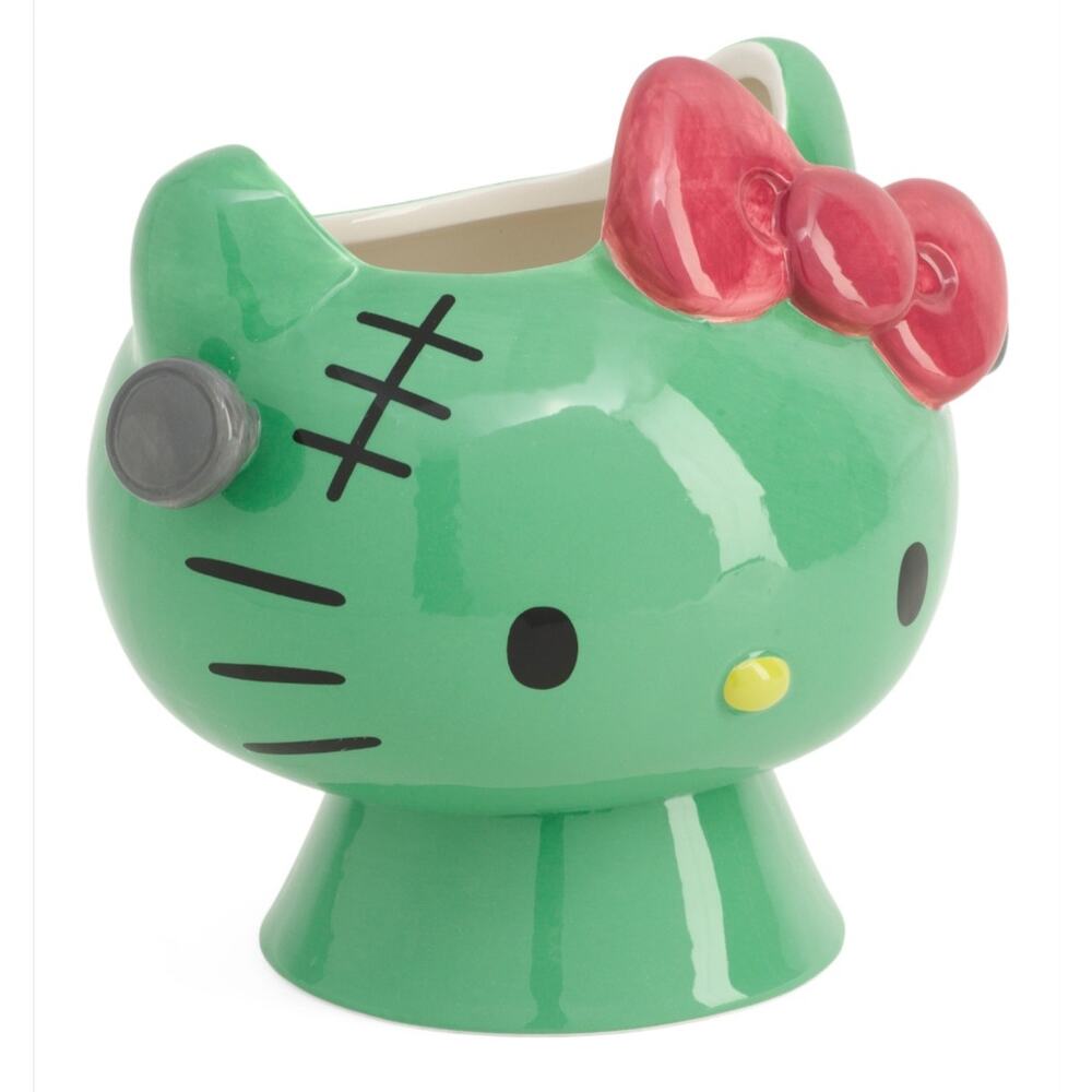 Hello Kitty Frankenstein Candy Bowl Halloween‎ Spooky Pumpkin Green Scary